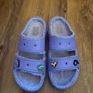 CROCS Purple Sandals Fleece-Lined